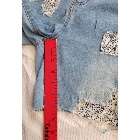 Boho Hippie Reworked denim jean shorts 13/14 dollhouse repurposed distressed - Picture 5 of 9